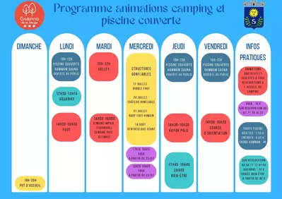 Programme animations au camping 
